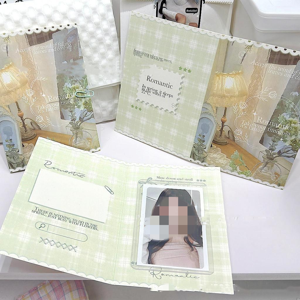 10Pcs Cute Korean Kpop Photocard Holder 3-inch Photocard Back Card Foldable Card Holder Decor Paper Board DIY Packing Material