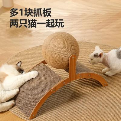 Когтеточка для кошек, игрушка для кошек, деревянный мяч для захвата кошек, шлифовальный коготь, обмотанный вручную меч, пеньковая веревка, скалодром для кошек, товары для животных