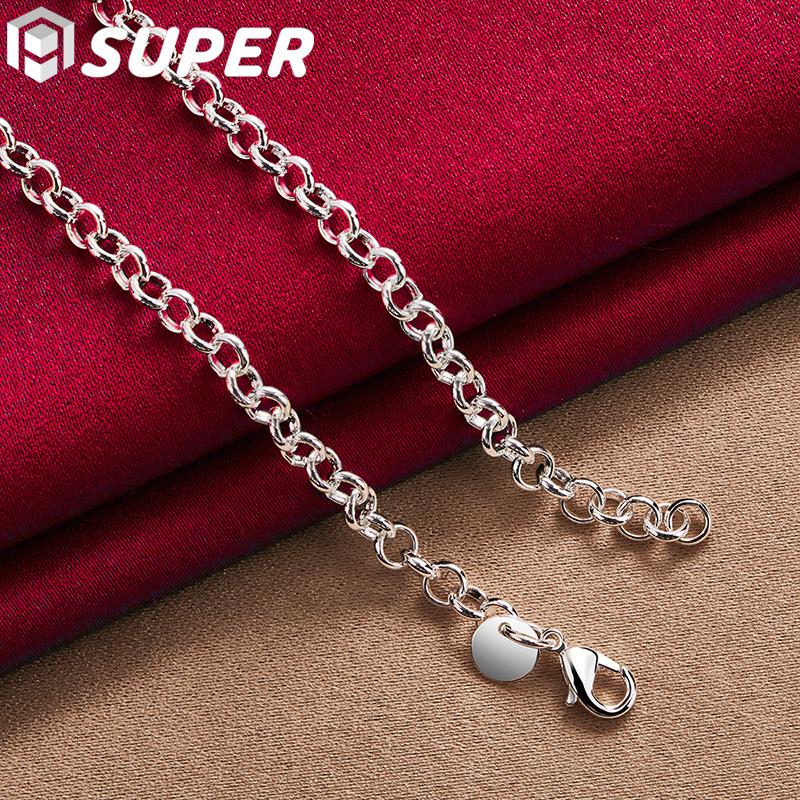 Ювелирные изделия из стерлингового серебра 925 пробы, 20-дюймовое ожерелье с полой нитью