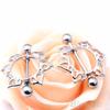 1Pc Surgical Steel Floral Flowers Circle Piercing Nipple Shield Ring 14G Bar