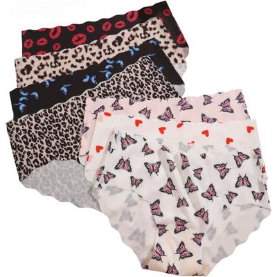 Трусы с принтом FINETOO, бесшовные трусики для женщин, мягкое и удобное нижнее белье