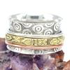 Медитация Три тона Spinner Band Кольцо Стерлингового Серебра 925 Дизайнер Ювелирных Изделий Заявление Кольцо