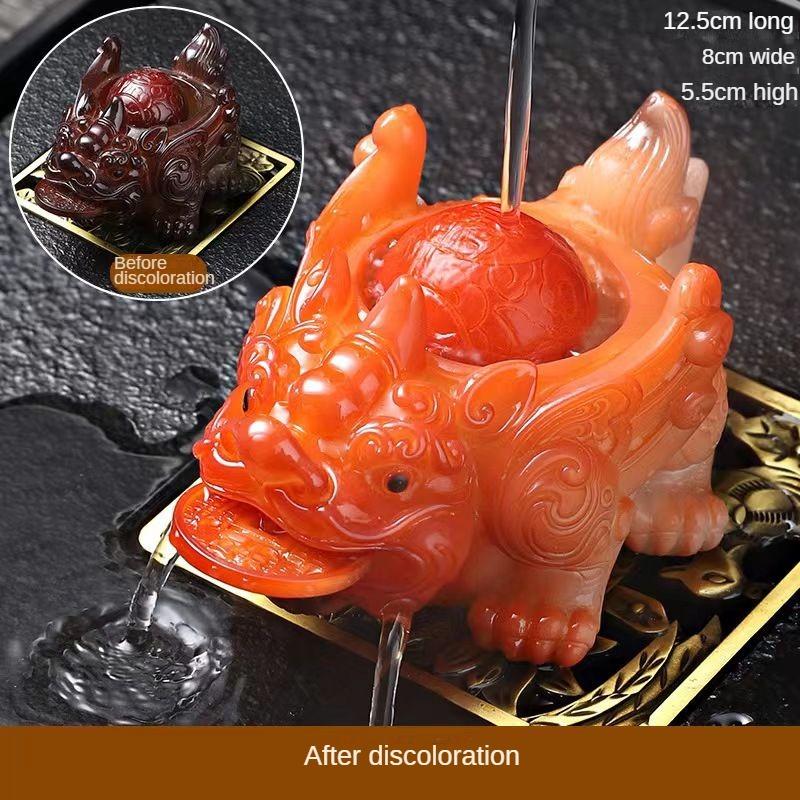 Украшение для домашних животных PIxiu Tea, меняющее цвет, удача для воды PIxiu Tea, украшение для домашнего стола, простая креативная резиновая чайная посуда