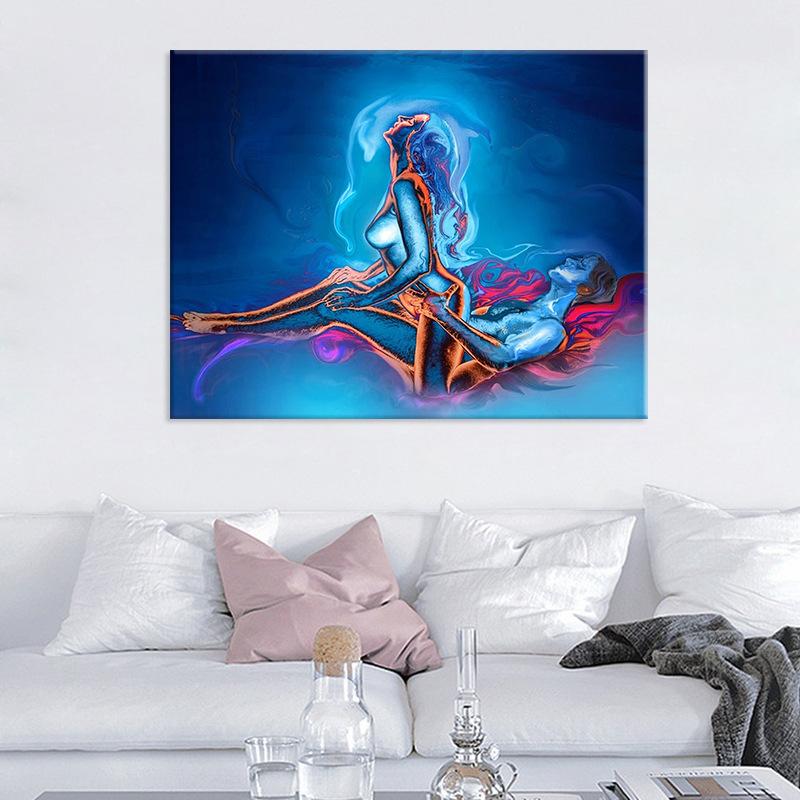 Абстрактные сексуальные обнаженные мужчины и женщины, холст, живопись, постеры и принты, Quadros, настенная художественная картина для гостиной, домашний декор, Cuadros