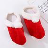 1 Pair Christmas Santa Slippers Festive Red Cartoon Shoes Lovely Adorable Santa Slippers for Decoration And Comfort