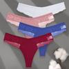 4PCS/Set Sexy V-Waist Women Cotton G-string S-XL Lace Lingerie Panties Thongs Femme Underwear Girls Underpant Intimates