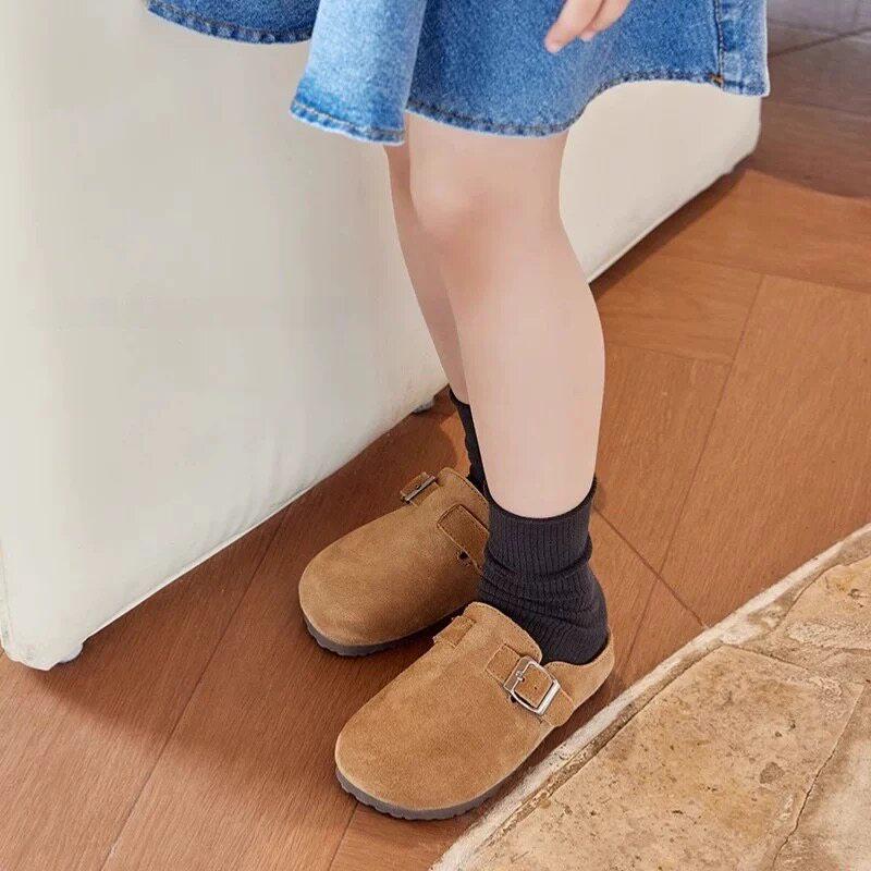 Детские шлепанцы Birkenstock из натуральной кожи Весна/Осень 2025 Унисекс Матовая кожа Повседневная обувь