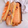 1pc Creative Toast Bread Pencil Case Large Capacity Universal Student Pencil Case Pouch Children Stationery Gift Pencilcase