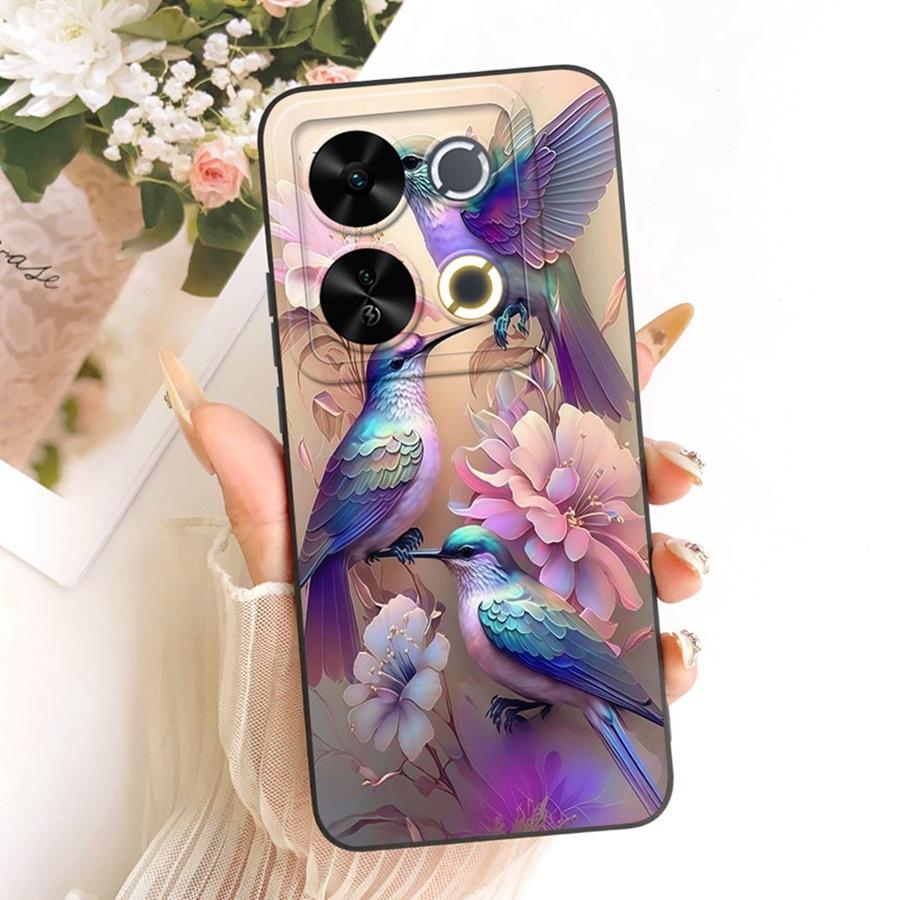 For Itel P65 4G Phone Case Cute Rabbit Painted Liquid Soft Silicone Bumber Shell For Itel P 65 4G Capa P671L Back Cover