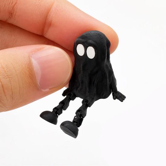 3D-печатная игрушка для снятия стресса, шарнирная фигурка призрака, подвижная игрушка на шарнирах, забавная фигурка с капюшоном для снятия стресса, украшение-фиджет для Хэллоуина, декор для рабочего стола,