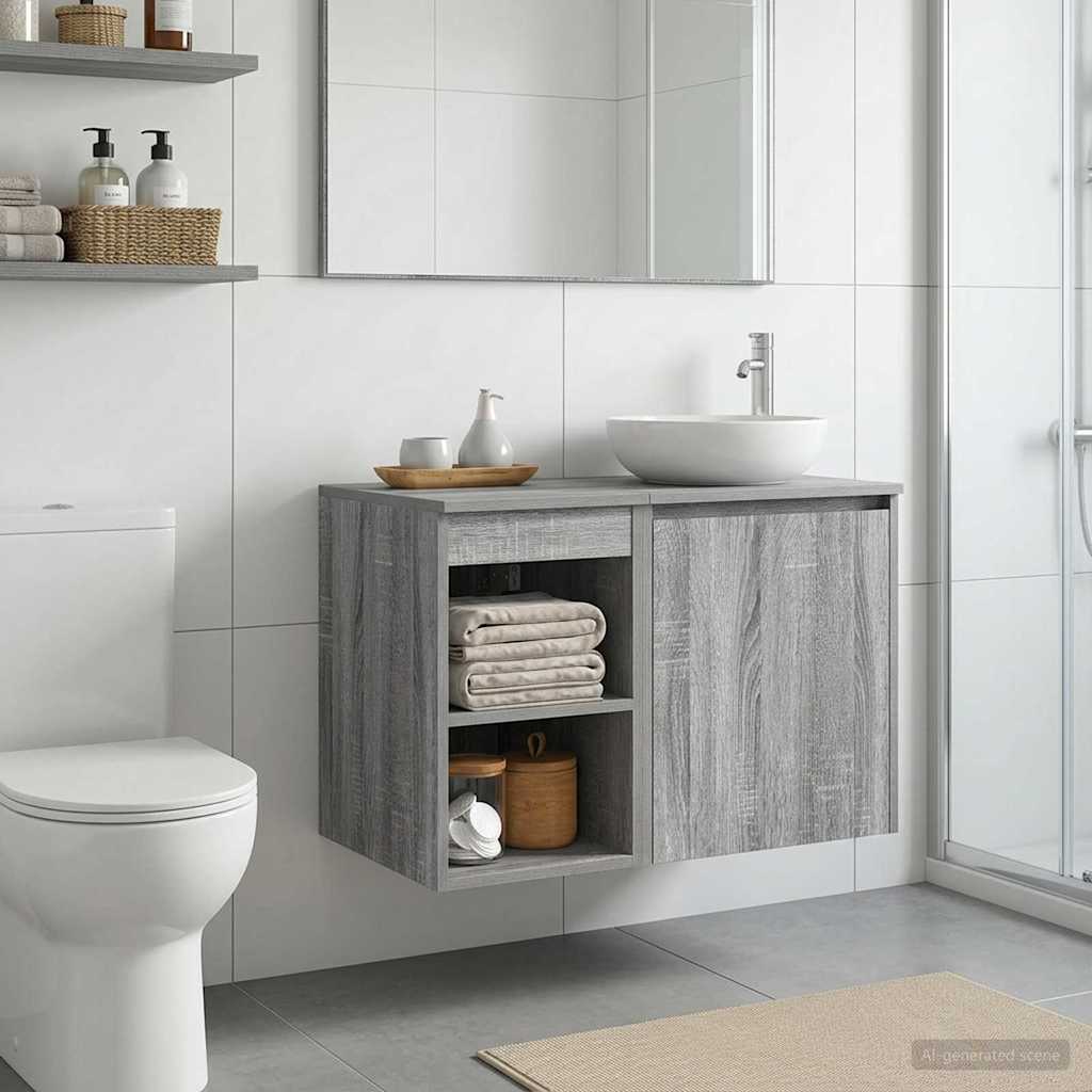 Bathroom Cabinet In between Grey Sonoma 30 x 35 x 50 cm