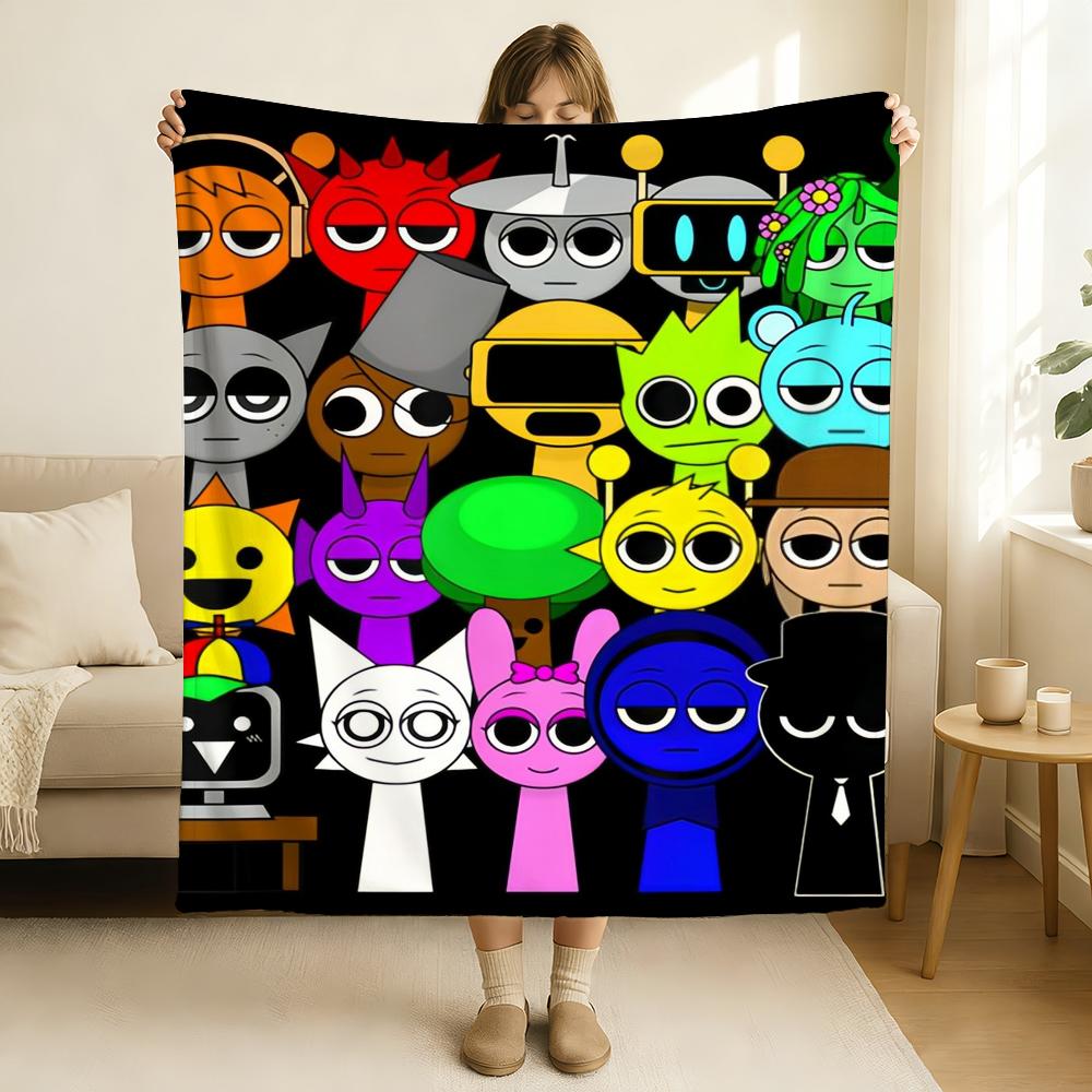 Игровое одеяло Sprunki Incredibox Мягкое и приятное для кожи Для дивана Кровати Дремоты Покрывало Всесезонное Одеяло