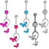 Fashionable Double Horse -Eyed Butterfly Navel Ring Ring Human Puncture Jewelry