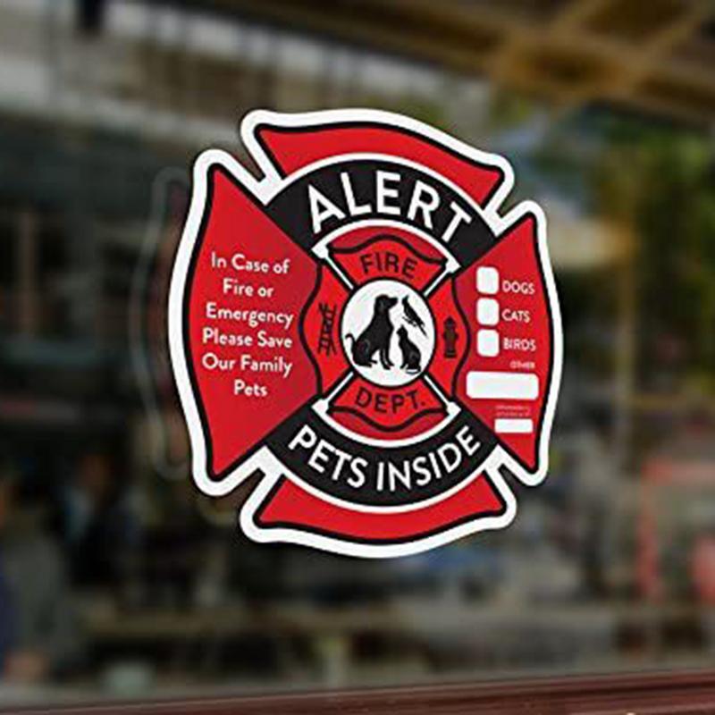 Pet Inside Sticker Save Our Pets Emergencies Window Stickers UV Fade Resistant Pet Alert Safety Fire Rescue Sticker
