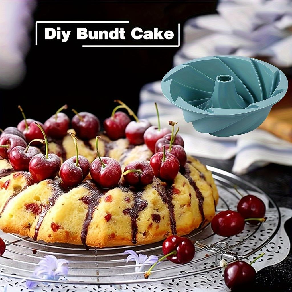 1 шт. Силиконовая форма для кекса Bundt, пищевая антипригарная форма для торта, форма для торта Cyclone, силиконовая шифоновая форма для выпечки, принадлежности для выпечки, кухонные принадлежности