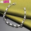 925 Sterling Silver Big Long 5mm Box Chain Bracelet Jewelry