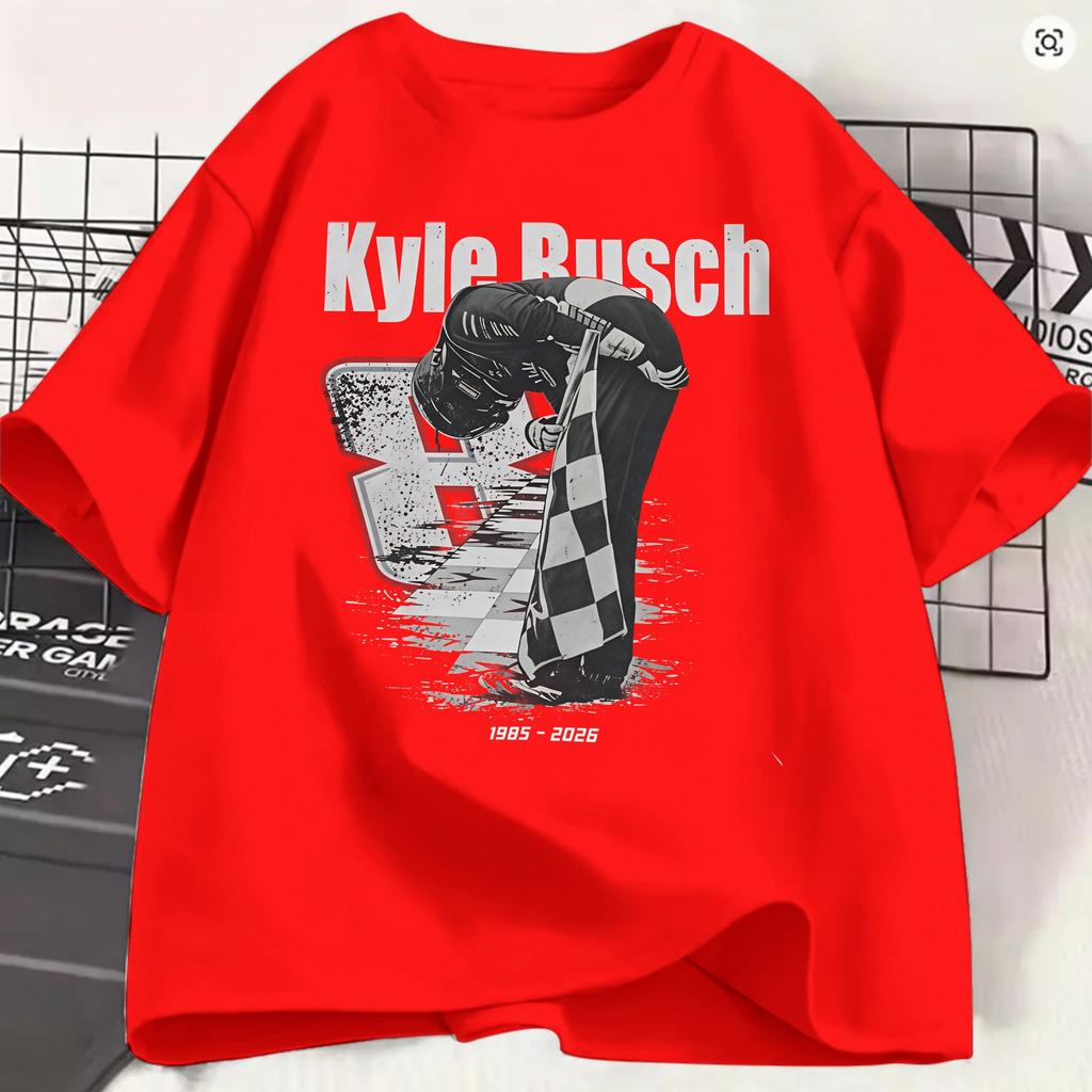 Kyle Busch 100 Cotton TShirt For Unisexs Summer Funny T Shirts ONeck Leisure Tee Shirt Big Size Hot Sale Tops