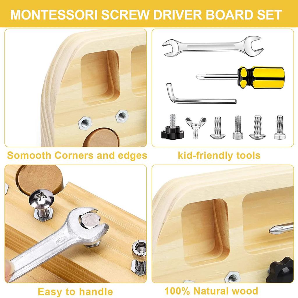 10 шт. детский набор деревянных отверток Монтессори, настоящие инструменты для детей, обучающая сенсорная обучающая игрушка для базовых навыков для детей ясельного возраста дошкольного возраста