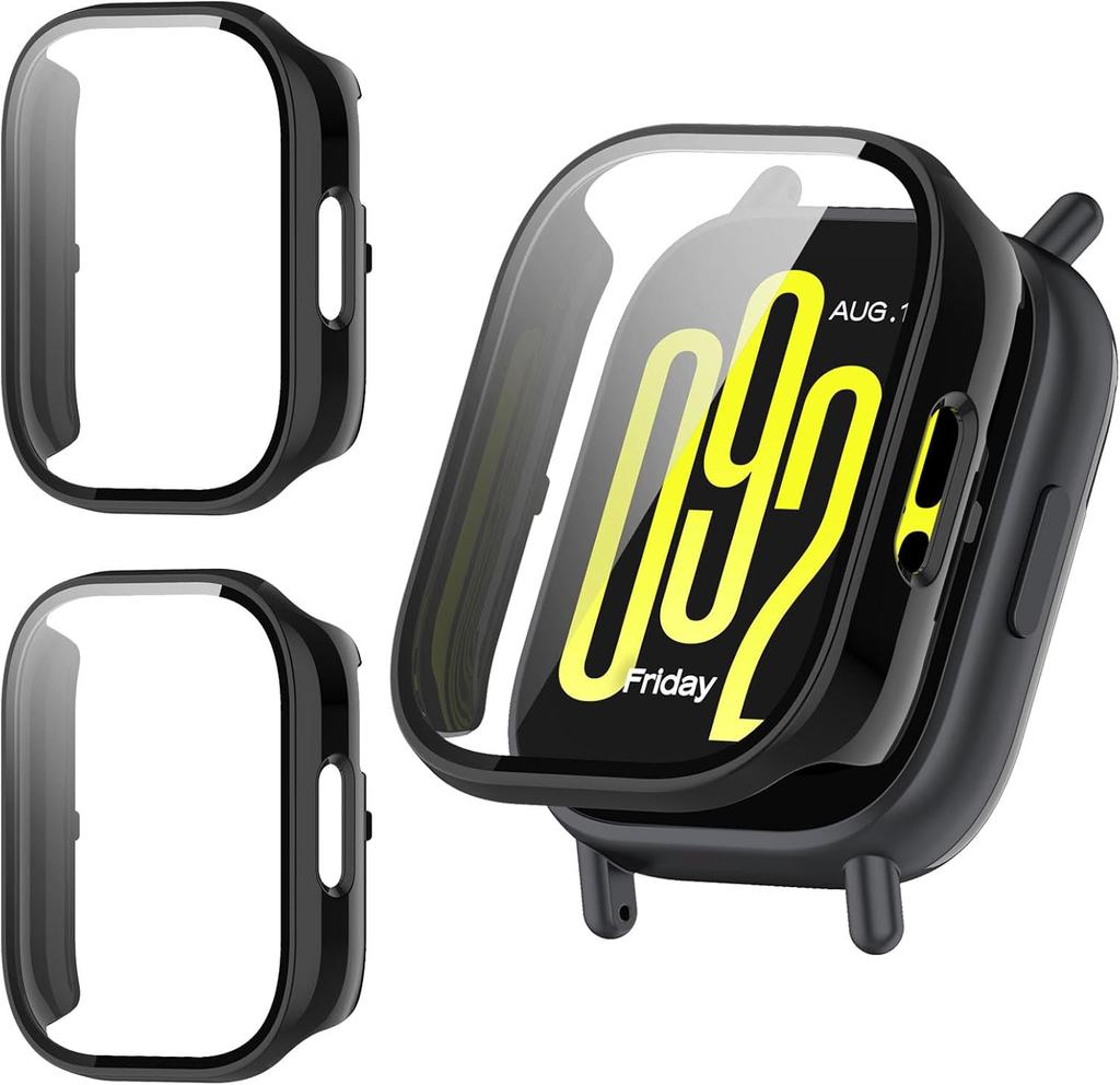 Case for Redmi Watch 5 Active, with integrated screen protector, 3-pack
