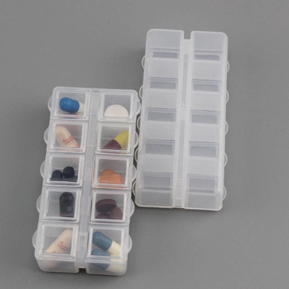 Plastic Plastic Box Organizer Transparent 10 Grid Square Box Packaging Tool Storage Boxes Storage