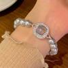 Stylish Exquisite Grey Pearl Bracelet Pearls Beaded Bangle For Women Girl Wedding Party  Jewelry Accessories Gifts