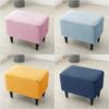 Soft Velvet Ottoman Stool Cover Stretch Rectangle Footrest Slipcover Non Slip Removable Sofa Armchair Footstool Protector Covers