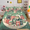 Christmas Snow House 3D Printed Polyester Pillowcase Quilt Cover Two Or Three Piece Set
