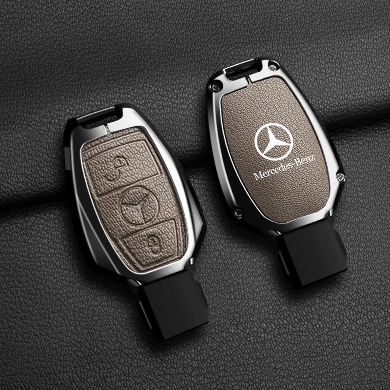 C200 E300 2026 Горячий кожаный чехол-держатель-защита для автомобильного ключа Mercedes Benz A B C E Class GLS GLA GLK GLC CLS CLA AMG W204