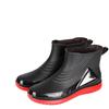 Модная мужская короткая водонепроницаемая обувь для воды с нескользящей подошвой, новые уличные водные ботинки, легкая плоская подошва, теплые короткие резиновые ботинки для мужчин