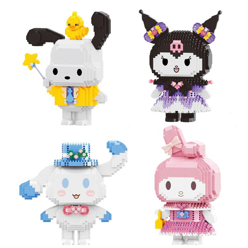 Sanrio Куроми Микро Строительные Блоки Почако Синнаморолл Мелоди Собранная Модель Мини Кирпичные Фигурки Игрушки Для Детей Рождественский Подарок
