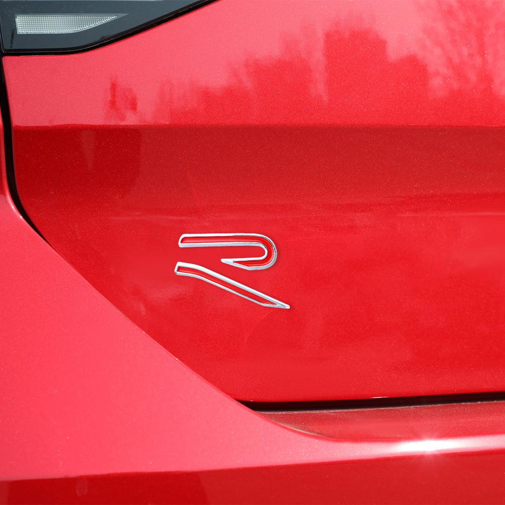 FUVLN1 New ABS R Badge Sticker Car Body Tail Trunk Decor Auto Accessories For Volkswagen VW Rline Beetle Touareg Tiguan Touran CC Golf