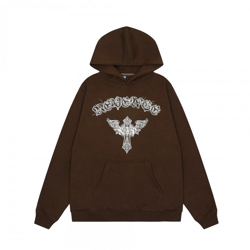 Мужская оверсайз толстовка с вышивкой в виде черепа и позвоночника Streetwear Повседневная толстовка-пуловер Смесь хлопка Свободный крой