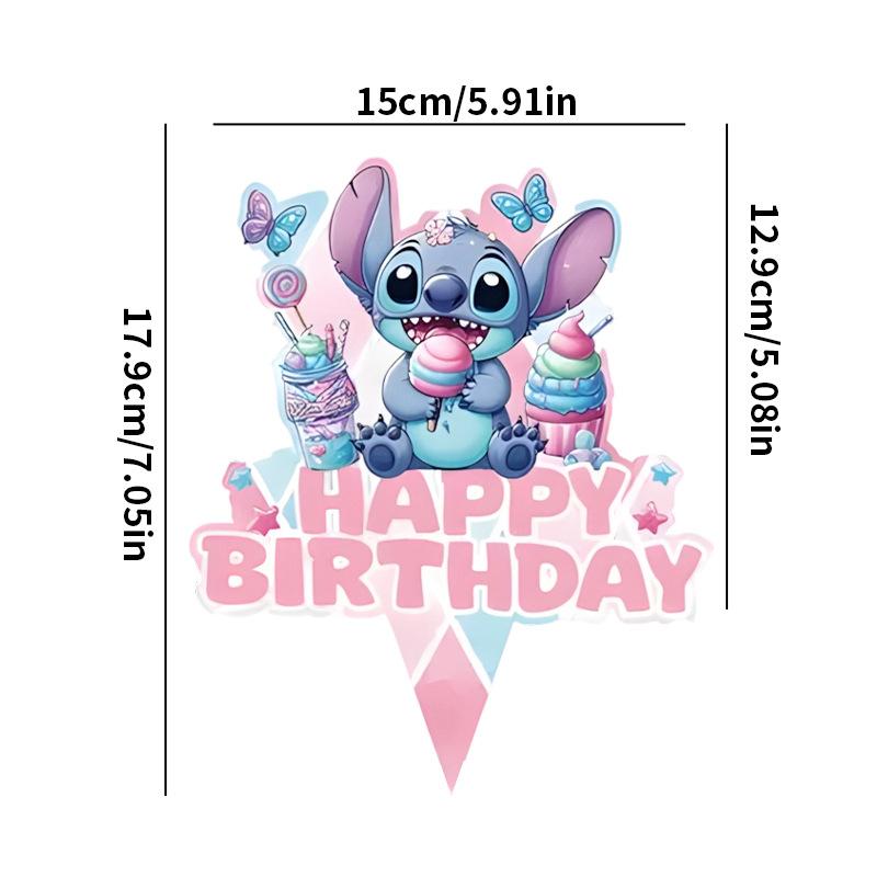 Banner Balloon Flag Stitch Theme Children'S Birthday Scene Arrangement Supplies Party Ornaments