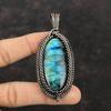 Labradorite Copper Pendant Wire Wrapped Gemstone Pendant Handmade Pendant Copper Wire Jewelry For Gift Labradorite Jewelry Antique Pendants