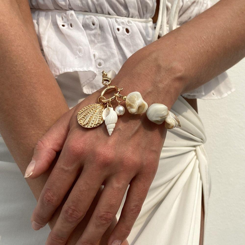 Conch Shell Necklace Bracelet Bohemian Beach Beaded Jewelry Sweet Marine Style Necklace Women