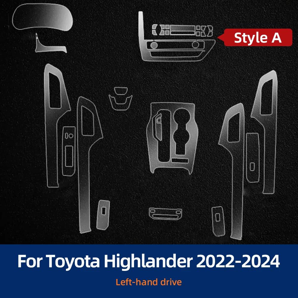 For Toyota Highlander 2024 Interior Film Transparent TPU Gear Panel Center Console PPF Protection Sticker Accessories