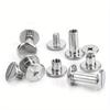 20pcs Stainless Steel Binding Chicago Screws Studs Rivets Slotted Belt Screw for DIY Photo Album Desk Menu Fasteners 9.5mm Cap