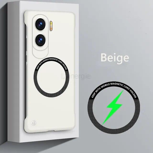 Frameless Magnetic For Magsafe Slim Case For Honor 90 Lite Honor90 Pro 100 80 GT 70 60 SE Wireless Charging Rimless Matte Hard Back Cover Shell