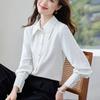 Women Blouses Shirts 2025 Spring Long Sleeve Women Blouse Shirt Office Lady Turn Down Collar Black White Blouse Shirt Women Tops J921