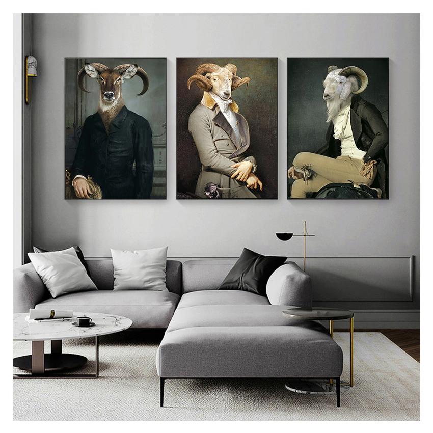 И принты «Граф козла», холст, картины на стене, художественная картина, украшение стены, Cuadro, скандинавское ретро, коза, холст, художественные постеры
