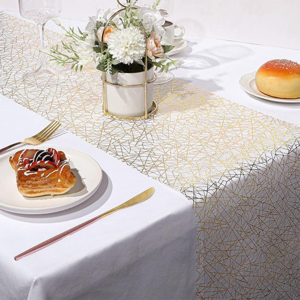 Bronzing Glitter Table Runner Rectangle Table Cloths Runner Metallic Table Runner  Party Decoration