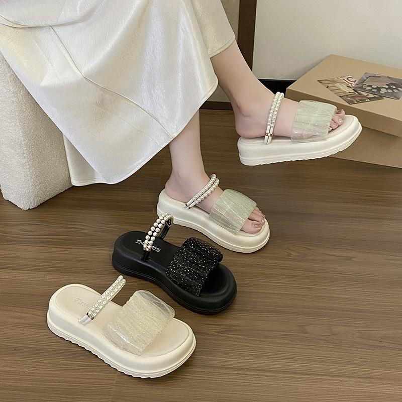 Stepping On Shit Slippers Women's Summer Wear 2025 New Internet Celebrity Popular Sandals Platform Versatile Two Wear Non-slip Sandals