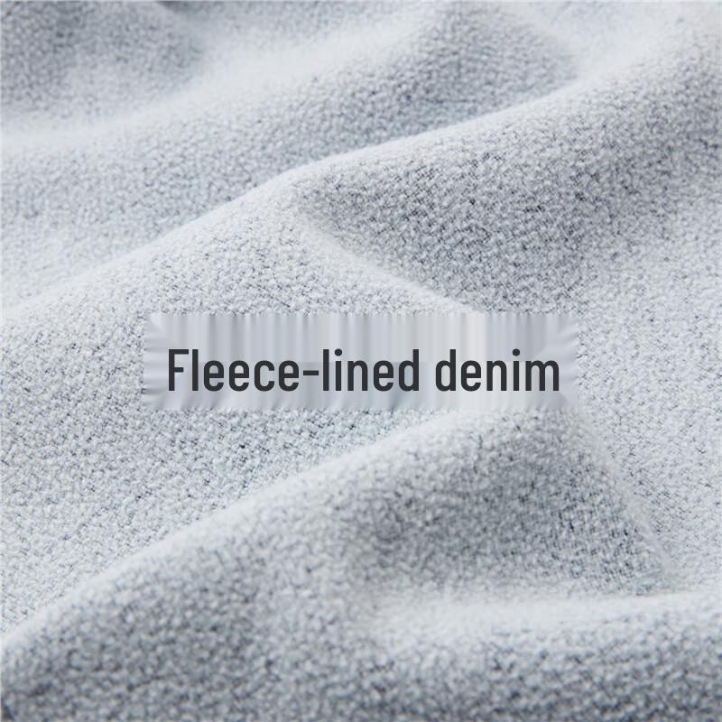 GIORDANO Мужские джинсы слим прямого кроя на флисовой подкладке