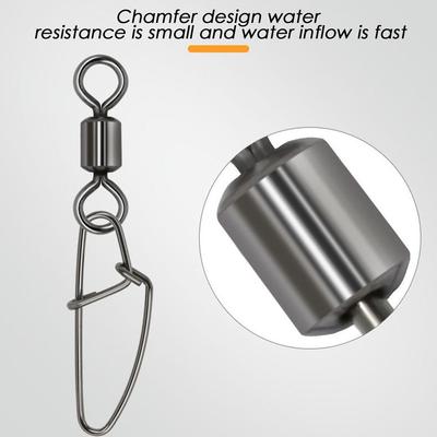 1#-8# Stainless Steel Rolling Swivel Heavy Duty Ball Bearing Barrel Fishing Snap Connector with Pin