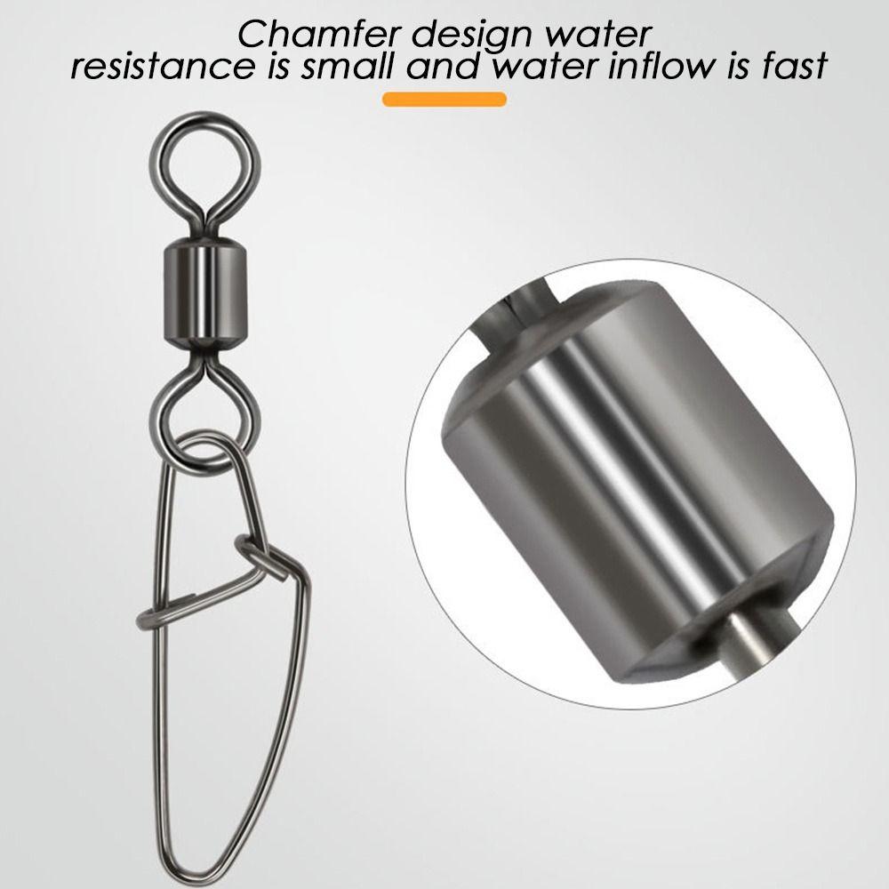 Stainless Steel 1#-8# Heavy Duty Ball Fishing Snap Connector with Pin Bearing Barrel Rolling Swivel