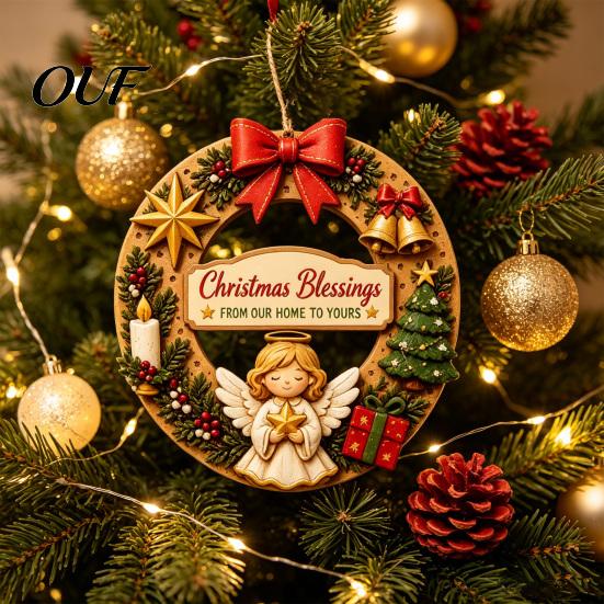 DIY Holiday Craft Decorations Interchangeable Wooden Christmas Wreath, 12 Pcs Front Door Plaque, Indoor Festive Atmosphere Decor Handmade Pattern
