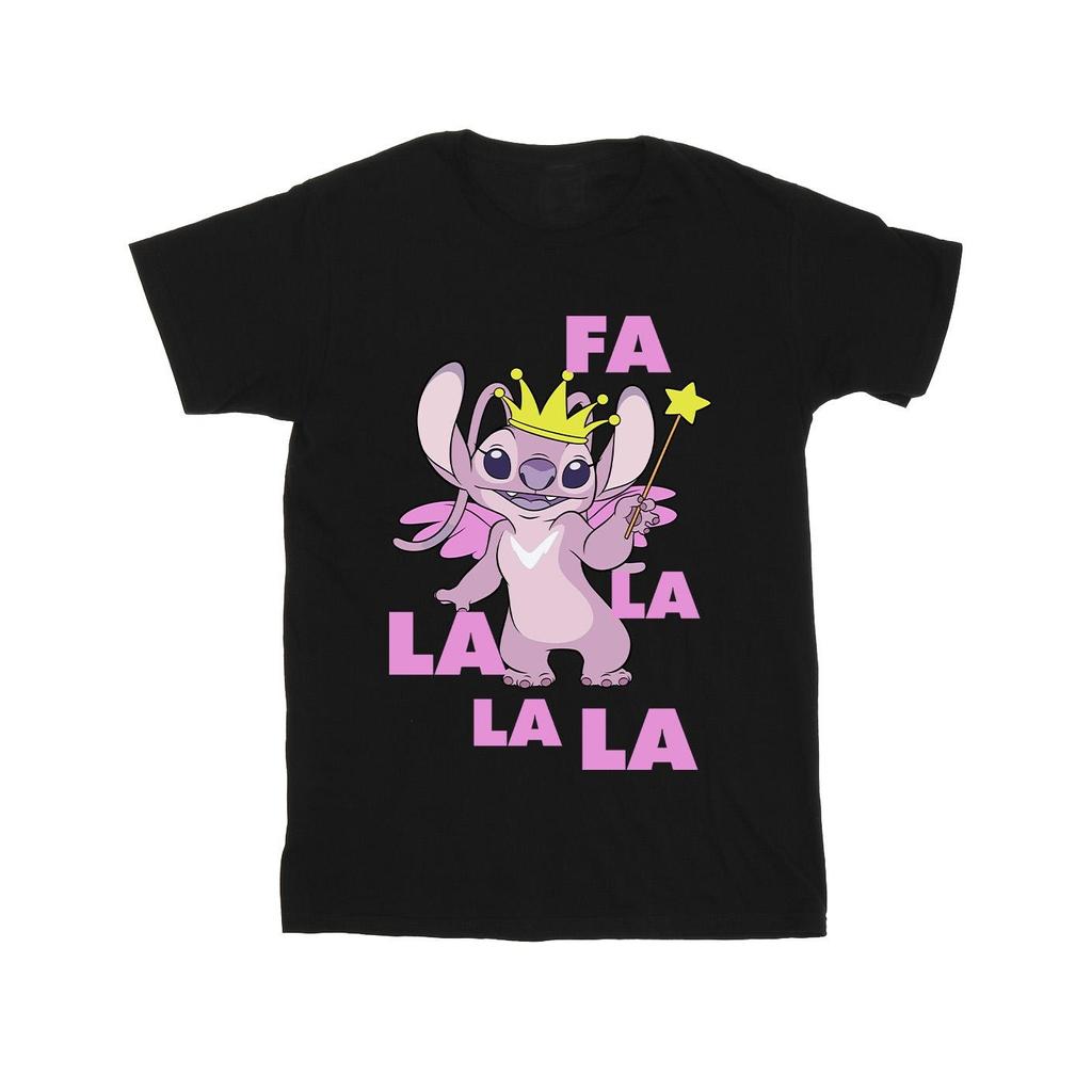 Disney Mens Lilo & Stitch Angel Fa La La T-Shirt