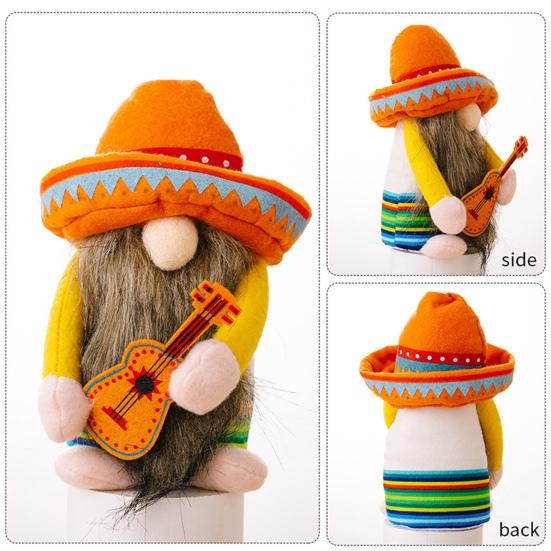 Thanksgiving Festival Doll Hold Plush Doll Faceless Dwarf Gnomes A Guitar Plush Toy Mexico Carnival Party Gnomes