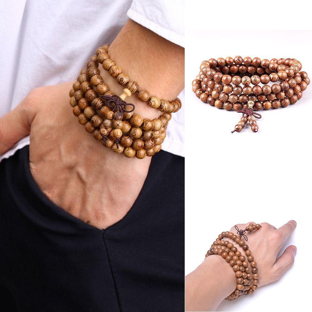 Hot Sale NEW Beads Wooden Tibetan Buddhist Bangle Jewelry Mala Bracelet Prayer Beads Rosary Buddha
