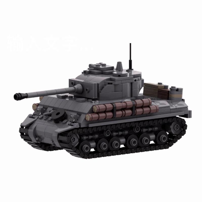 M4A2E8 Sherman Tracked Armored Fighting Vehicle Model Sherman Fury Building Blocks Sets DIy Assembled Model for Kids Adults Gift